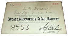 1898 MILWAUKEE ROAD MILW EMPLOYEE PASS #9553 picture