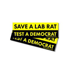 Republican Bumper Sticker Save A Lab Rat Test A Democrat Sticker Decal 2 Pack picture