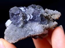 Newly DISCOVERED RARE PURPLE FLUORITE & CRYSTAL SYMBIOTIC MINERAL SPECIMEN  33g picture