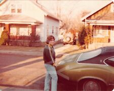 3.5x4.5 Found Photo Woman Standing Behind Vintage Car At The Sidewalk H28 #7 picture