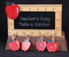 Wooden School Day's Busy Teacher (Take A Number) Hanging Wall Deco New/Old Stock picture