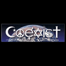 Coexist over Planet Earth BUMPER STICKER or MAGNET magnetic decal global peace  picture