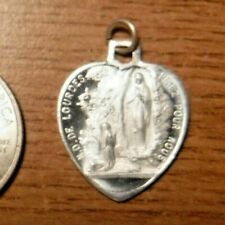 Vintage Our Lady of Lourdes Memorial Medal, Catholic Holy Medal, New Old Stock picture