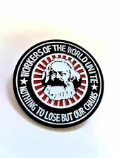 Karl Marx Enamel Pin Badge - Workers Of The World Marxist Socialist Communist picture