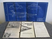 1950 CHAMPION RACE BOATS SALES CATALOG+BLUEPRINTS 