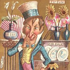 Oscar Wilde National Aesthetic Parody 1882 Duval Uncle Sam Victorian Trade Card picture