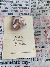 RARE RELICS ex-voto St Therese's J.I.: Hand-painting Therese's J.I.+silver Heart picture