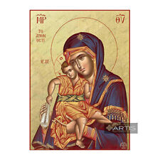 Holy Virgin Mary Axion Esti Greek Orthodox Gilded Icon PN: AGR-213-GOLD picture