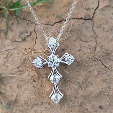 RARE 7.00 Ct Certified Diamond Cross Pendant-Unisex Gift.-Great Luster-VIDEO picture