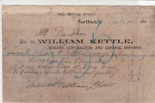 Witton Street Northwich 1908 William Kettle Builder Gen Repairs Receipt Rf 36030 picture