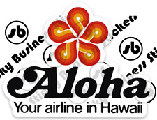Vintage Aloha Hawaii Airlines Logo Luggage Vinyl Sticker TWA Pan Am United 3 in picture