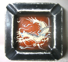 Vintage Antique Japanese Hand Painted Dragon Pattern Ashtray COLLECTABLE picture