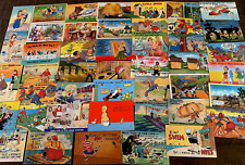 Big Lot of 51 Linen Funny Comic  Risque Mixed Topics~etc. Postcards~h550 picture