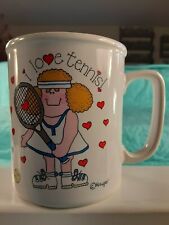 Girl Lady Tennis Player Double Sided Coffee Mug 