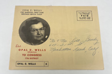 Redondo Beach CA  Republican Candidate Opal Wells Congress Political Mailer 1954 picture