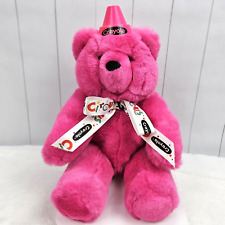 Crayola Perky Pink Teddy Bear Plush Circus White Bow Crayon Hat Vintage Korea picture