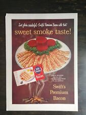 Vintage 1952 Swift's Premium Sliced Bacon Full Page Original Ad 622 picture