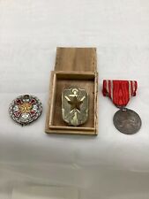 Japanese War Medal 3set Military Red Ribbon Large Local Soldiers Extinction picture