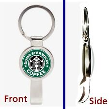 Dumb Starbucks Coffee Pennant or Keychain silver tone secret bottle opener picture