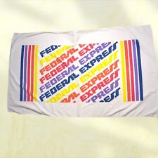Vintage Federal Express FedEx Rainbow Large Bath / Beach Cotton Towel USA 58