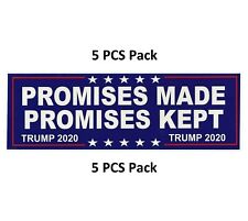 5pc Pro Donald Trump 2020 President Promises Made and Kept MAGA Bumper Stickers picture