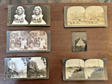 Lot 5 Vintage 1899-1900's StereoView cards and One TinType Catching Santa & More picture