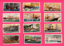 1911 WILLS'S CIGARETTES CELEBRATED SHIPS 12 DIFFERENT TOBACCO CARD LOT picture