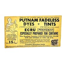 Vintage Putnam Fadeless Dyes Tints Monroe Chemical USA New Old Stock c. 1900'S picture