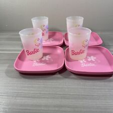 New Tupperware Tuppertoy Barbie Mini Beverage Set 4-Plates 4-Tumblers picture