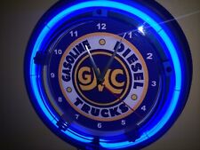GMC General Motors Trucks Garage Dealership Neon Wall Clock Advertising Sign picture