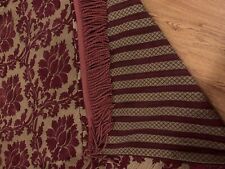 Baroque Custom Upholstery Reversible Throw With Fringe Old Gold maroon burgundy picture