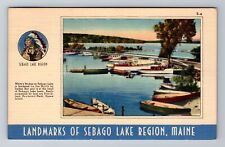 ME-Maine, Landmarks Of Sebago Lake Region, Antique, Vintage c1945 Postcard picture