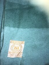 Vintage HUDSON BAY 100% Wool Mint Green Blanket 60X77
