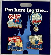 Disney Parks I'm Here for the... Photos Ears Food Pins 4 Pin Booster Pack Set picture