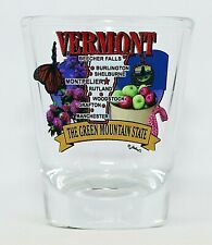 VERMONT STATE ELEMENTS MAP SHOT GLASS SHOTGLASS picture