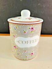 Grace's Teaware Finecasa Ceramic Coffee Canister w/Lid Pink Floral 7