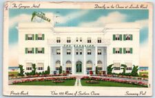 The Georgian Hotel Lincoln Road Miami Beach Florida Vintage Postcard Linen Card picture