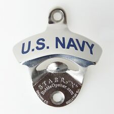 U.S. Navy Beer Bottle Opener Solid Polished Stainless Steel Wall Mounted picture