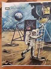(2) NASA First Moon Landing Original New York News Article 1969 picture