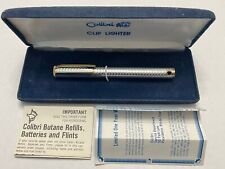 1960s VINTAGE COLIBRI CLIP PEN LIGHTER GOLD & SILVER TONE BUTANE, Box And Papers picture