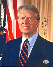 Mr. President Jimmy Carter Signed 8x10 American Flag Office Photo Beckett BAS picture