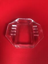 VINTAGE SAFEX ART DECO ASHTRAY OCTAGON CLEAR GLASS picture