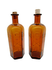 +ANTIQUE+ 2 KH-18 Poison bottles 250ml / Giftflasche / one skull and crossbones picture