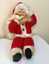 RARE Rubber Face Santa Plush Christmas Jupiter Transistor Radio inside 22” Mcm picture
