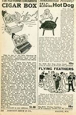 1926 small Print Ad of Enchanted Cigar Box, Self-Blowing Hot Dog, Flying Feather picture