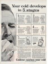 Vintage advertising print ad COLDENE catches your Cold stages medicine 1956 ad picture