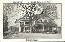 Hale House Glasonbury Connecticut CT WB Postcard VTG PM Amherst Cancel WOB Note picture