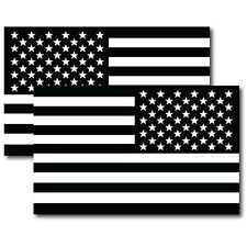 Black and White American Flag Magnet Decal, Opposing 2 PK, 5x8 In, Black, White picture