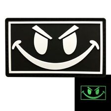 Smiley Face Tactical Patch [Glow Dark-PVC Rubber-3.0 X 1.75 inch -SP7] picture