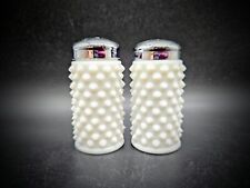 Vintage MCM Fenton White Milk Glass Salt And Pepper Shakers picture